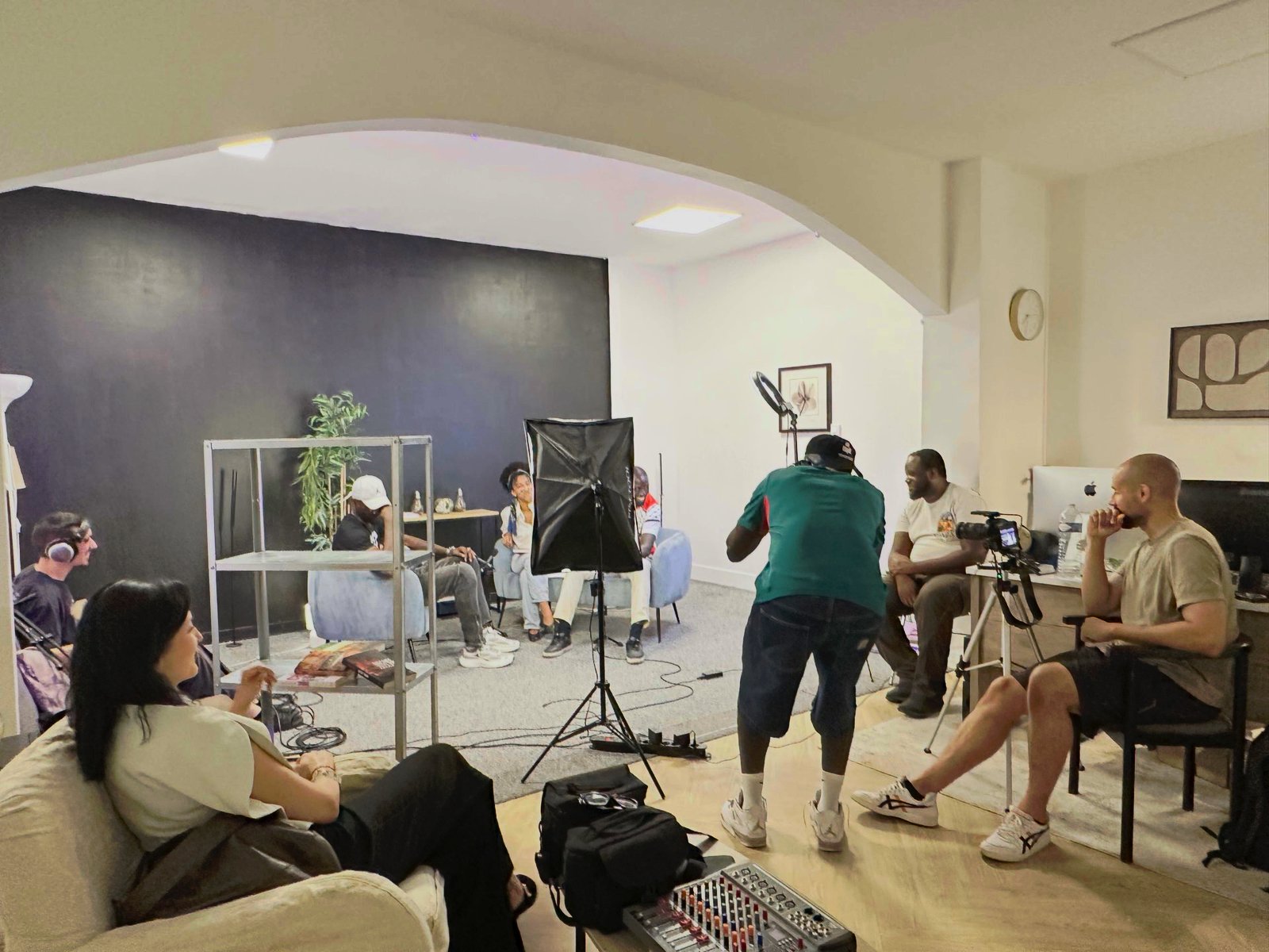 Vue d'ensemble du studio en tournage